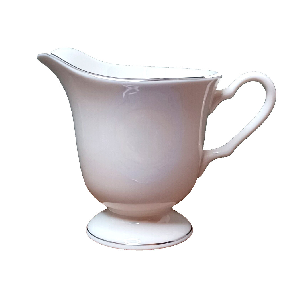 Vintage 1950s Creamer Footed Westport Eventide Fine China Platinum Trim Elegant